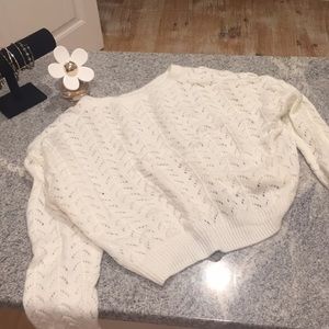 White H&M Cropped Sweater